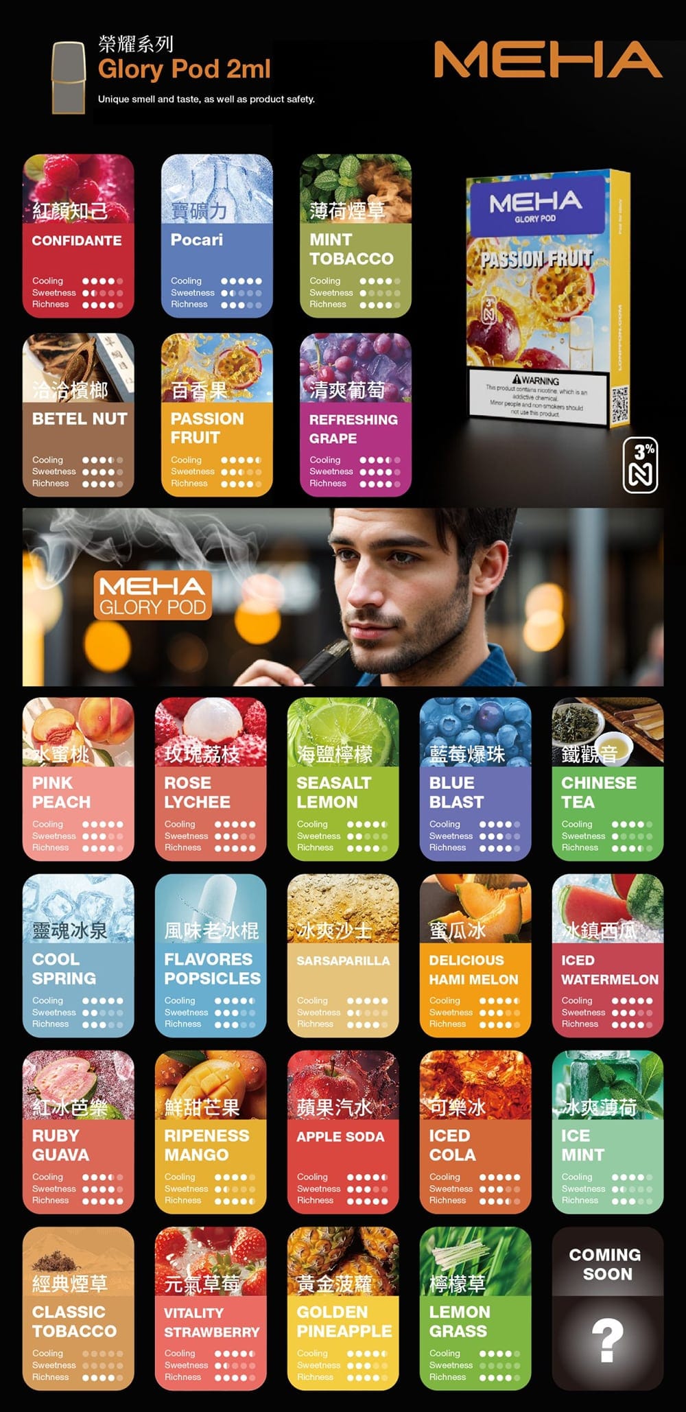 MEHA魅嗨一代煙彈 官方正品 全口味系列展示主圖